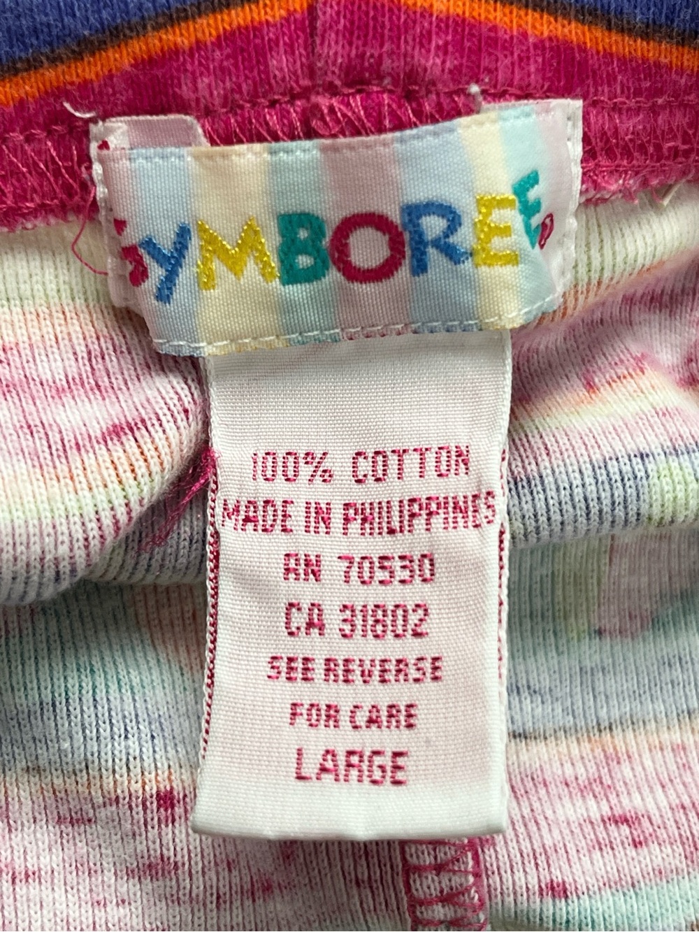 Gymboree 1990s Multicolor Cotton Floral Stripe Leggings Large - Picture 8 of 9